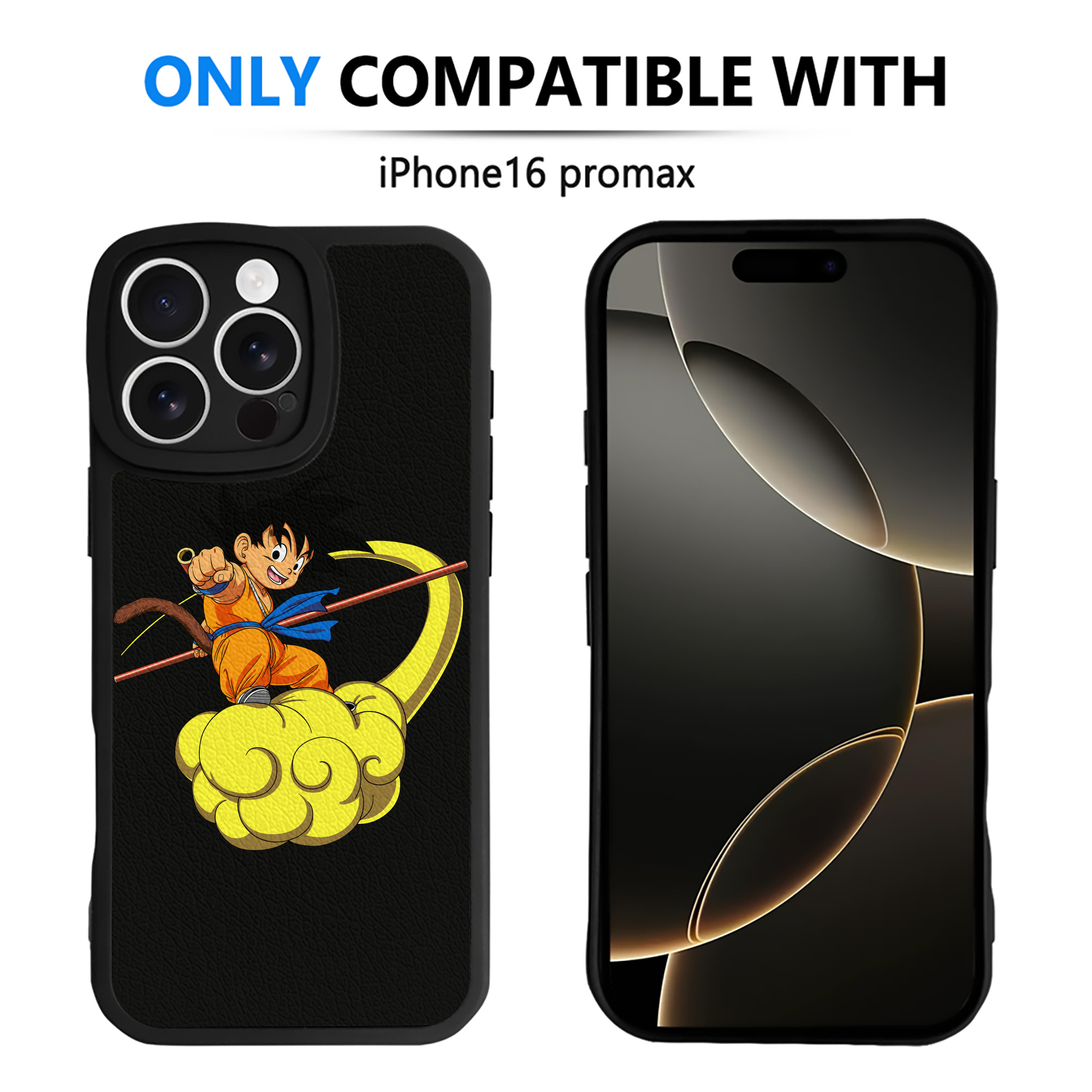 （画像用） ドラゴンボール 孫悟空（そん ごくう）Son Goku カカロット DRAGON BALL Kakarotto 【iPhone 16シリーズ対応】シリコンスマホケース（レザー調） 材質：シリコン